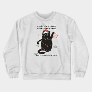 Naughty christmas black cat Crewneck Sweatshirt